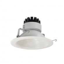 Nora NRM3-62L227FWW - 6" Marquise III Round Baffle, 1500lm, 2700K, Flood Optic, White Baffle/White Flange