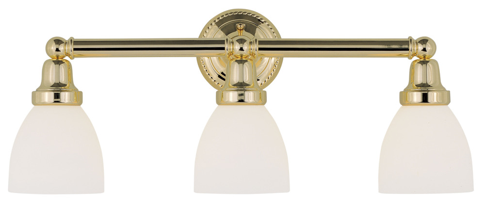 3 Light Polished Brass Bath Light