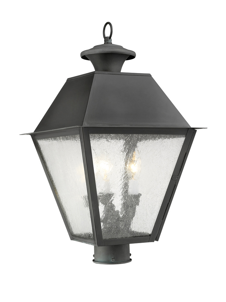 3 Light Charcoal Outdoor Post Lantern