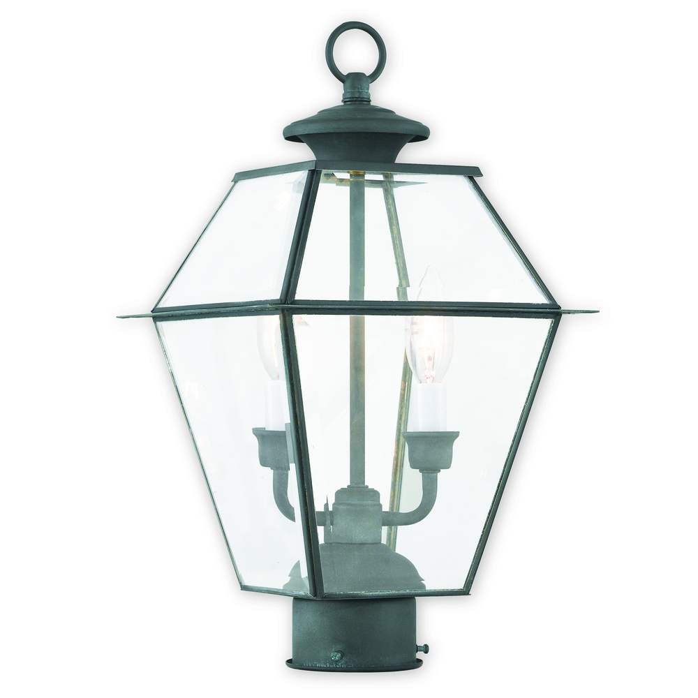 2 Light Charcoal Outdoor Post Lantern