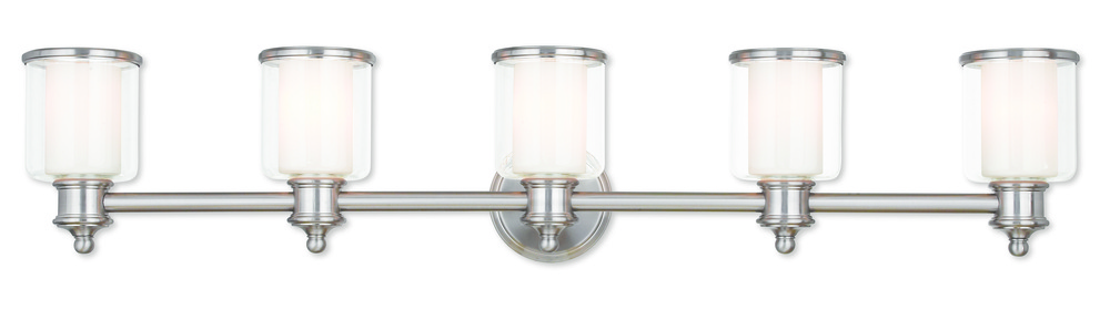 5 Light Brushed Nickel Bath Light