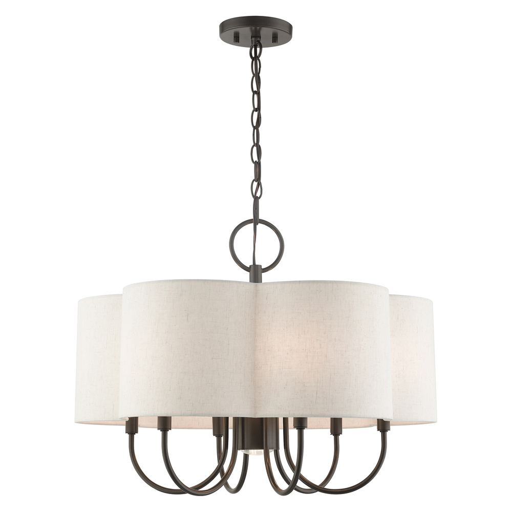 7 Lt  English Bronze Chandelier