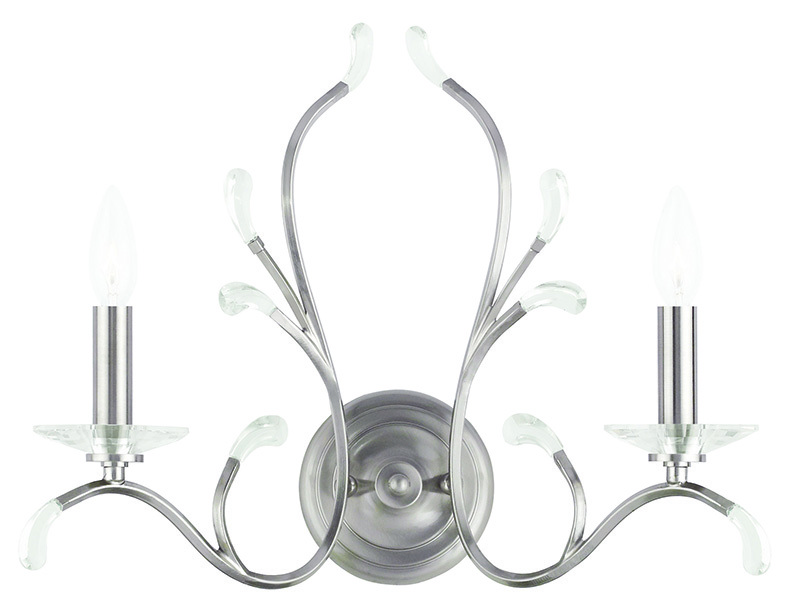 2 Light Brushed Nickel Wall Sconce