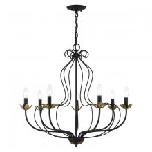 Livex Lighting 42907-04 - 7 Light Black Chandelier