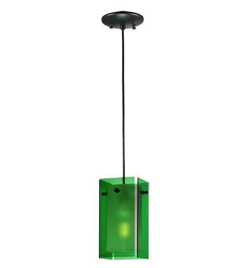 5"Sq Metro Green Quadrato Mini Pendant