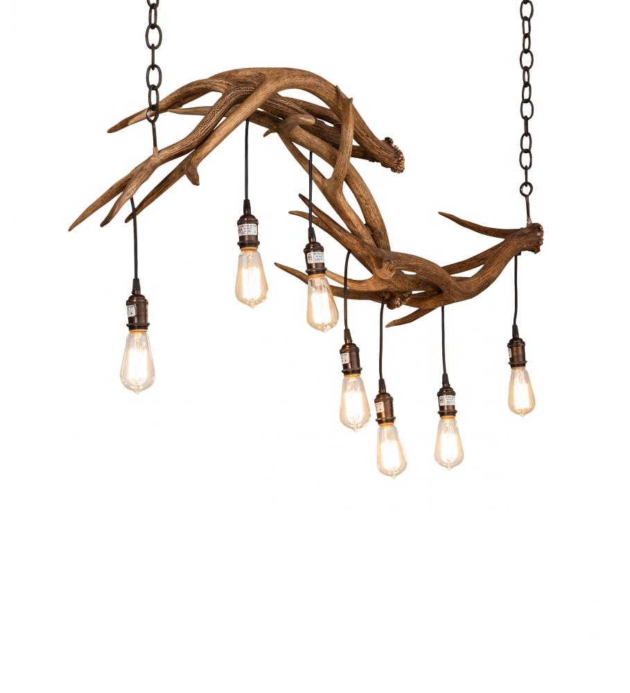 52" Long Antlers 8 Light Oblong Chandelier