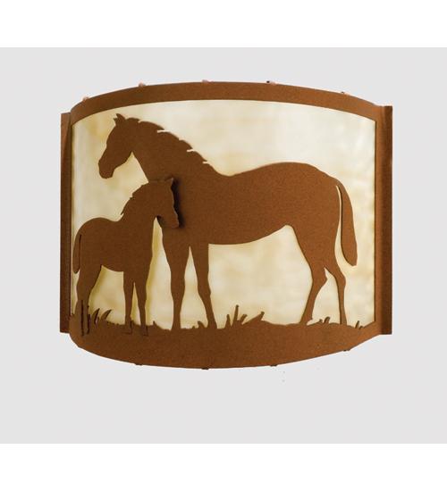 12"W Mare & Foal Wall Sconce