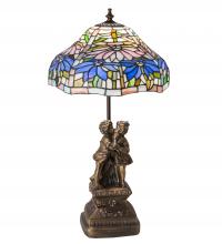 Meyda Blue 173824 - 23" High Tiffany Poinsettia Accent Lamp