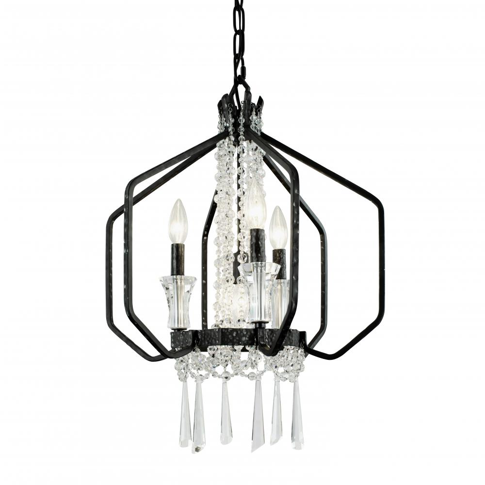 Barcelona 4-Lt Crystal Pendant - Onyx