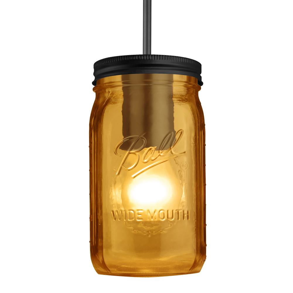 Besa Pendant Milo 4 Black Amber 1x40W MAX E26 Base