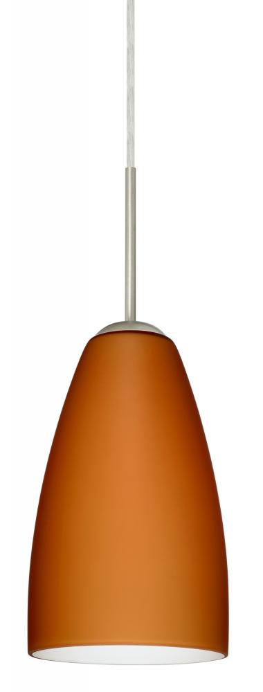 Besa Riva 9 LED Pendant Amber Matte Satin Nickel 1x9W LED