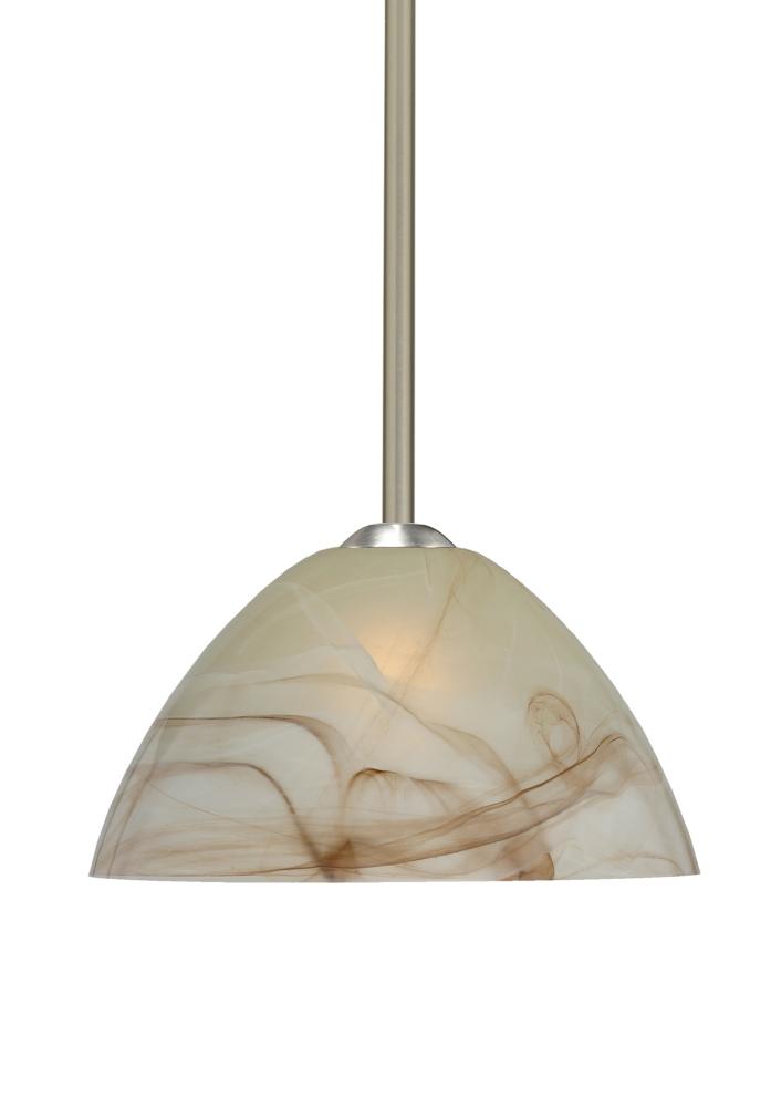 Besa Tessa Stem Pendant Satin Nickel Mocha 1x75W Medium Base