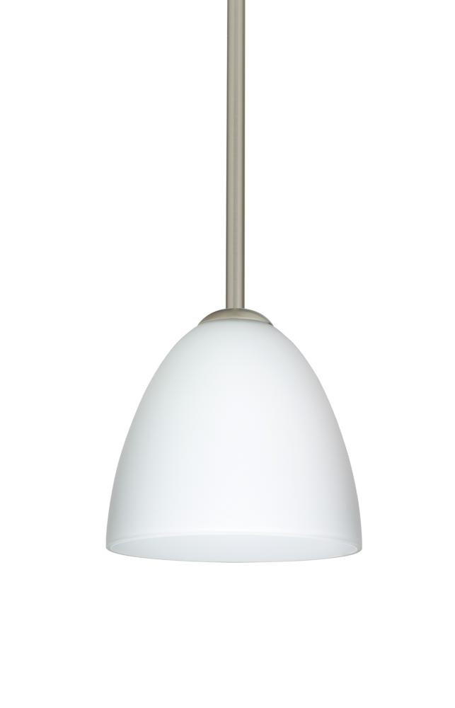 Besa Vila Stem Pendant Satin Nickel Opal Matte 1x60W Medium Base