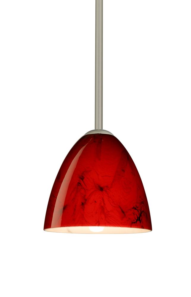 Besa Vila Stem Pendant Satin Nickel Magma 1x60W Medium Base