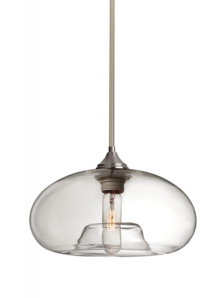 Besa Stem Pendant Bana Satin Nickel Clear 1x60W Medium Base