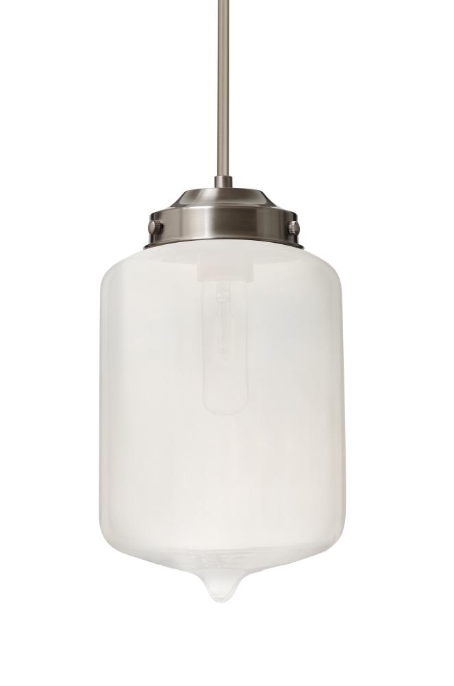 Besa Olin Stem Pendant Satin Nickel Frost 1x60W Medium Base T10