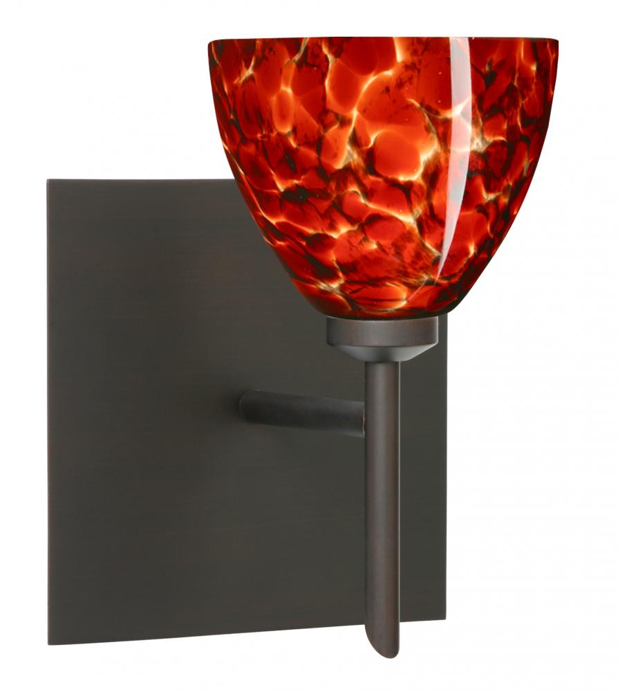 Besa Divi Wall With Sq Canopy 1SW Garnet Bronze 1x40W G9