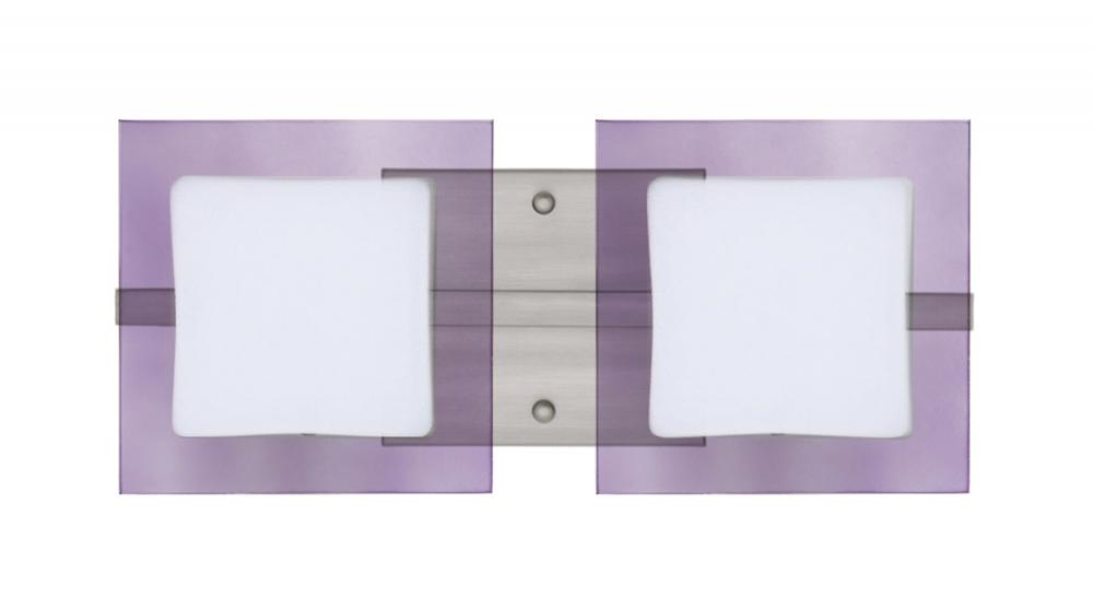 Besa Wall Alex Satin Nickel Opal/Amethyst 2x5W LED