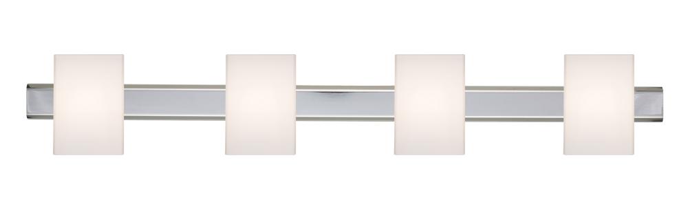 Besa, Tito Vanity, Opal Matte, Chrome Finish, 4x40W Halogen