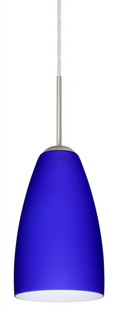 Besa Riva 9 Pendant For Multiport Canopy Satin Nickel Cobalt Blue Matte 1x75W Medium