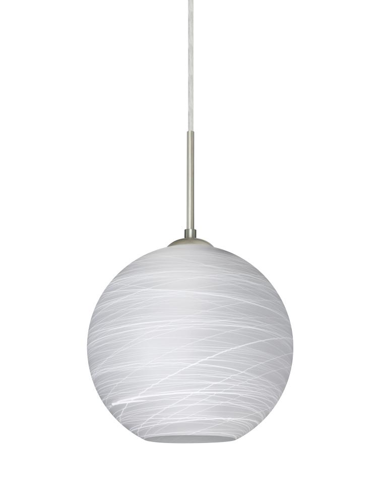 Besa Coco 8 Pendant For Multiport Canopy, Cocoon, Satin Nickel Finish, 1x60W Medium B