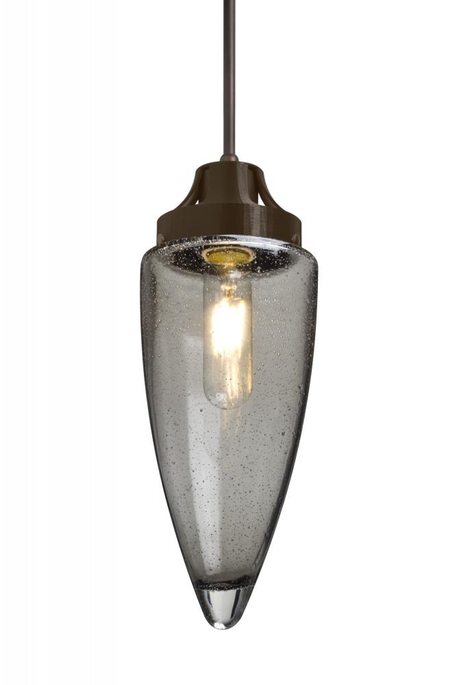 Besa, Sulu Cord Pendant For Multiport Canopy, Smoke Bubble, Bronze Finish, 1x4W LED F