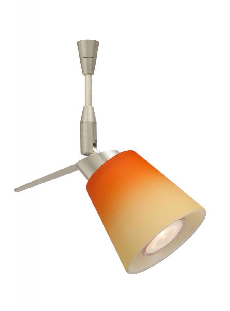 Besa Spotlight With 12" Stem Canto 3 Satin Nickel Bicolor Orange/Pina 1x35W Halogen M