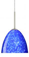 Besa Lighting 1BT-757286-LED-SN - Besa Sasha LED Pendant 1Bt Blue Cloud Satin Nickel 1x9W LED