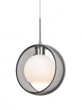 Besa Lighting 1JC-MANASM-SN - Besa Mana Pendant, Smoke/Opal, Satin Nickel Finish, 1x60W Medium Base