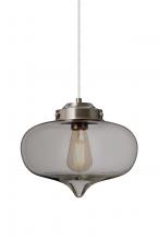 Besa Lighting 1JT-MIRASM-EDIL-SN - Besa Mira Pendant Satin Nickel Smoke 1x4W LED Filament