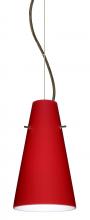 Besa Lighting 1KX-4124RM-BR - Besa Cierro Cable Pendant Ruby Matte Bronze 1x100W Medium Base