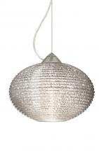 Besa Lighting 1KX-4913GL-LED-SN - Besa Pape 12 Pendant 1Kx Glitter Satin Nickel 1x9W LED