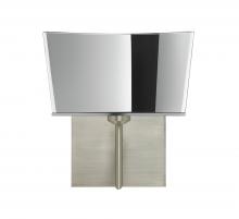 Besa Lighting 1SW-6773MR-SN-SQ - Besa Groove Wall With SQ Canopy 1SW Mirror-Frost Satin Nickel 1x40W G9