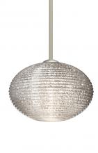 Besa Lighting 1TT-4913GL-SN - Besa Stem Pendant Pape 12 Satin Nickel Glitter 1x75W Medium Base