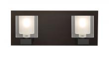 Besa Lighting 2WF-BOLOFR-LED-BR - Besa, Bolo Vanity, Clear/Frost, Bronze Finish, 2x5W LED