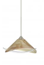 Besa Lighting XP-181305-SN - Besa Pendant Hoppi Satin Nickel Mocha/Clear 1x50W Halogen