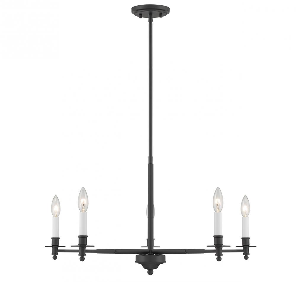 Jasmine 5-Light Chandelier in Matte Black