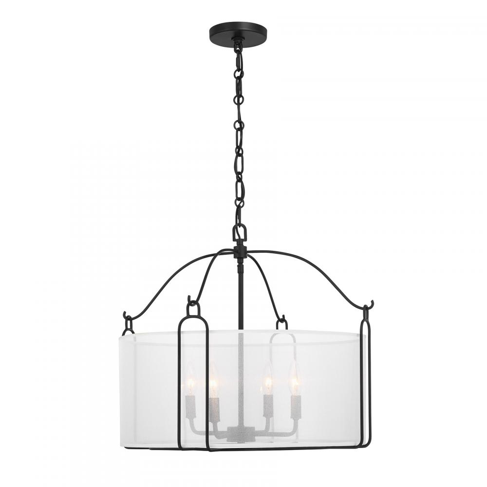 Ashlay 4-Light Pendant in Matte Black