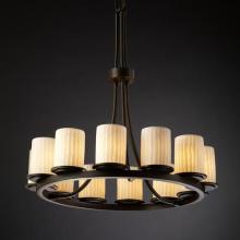 Justice Design Group POR-8763-10-WFAL-MBLK - Dakota 12-Light Ring Chandelier (Tall)