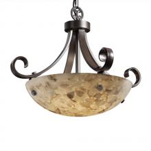 Justice Design Group ALR-9741-35-DBRZ-F5-LED-3000 - 18" Pendant Bowl - Scrolls w/ Finials