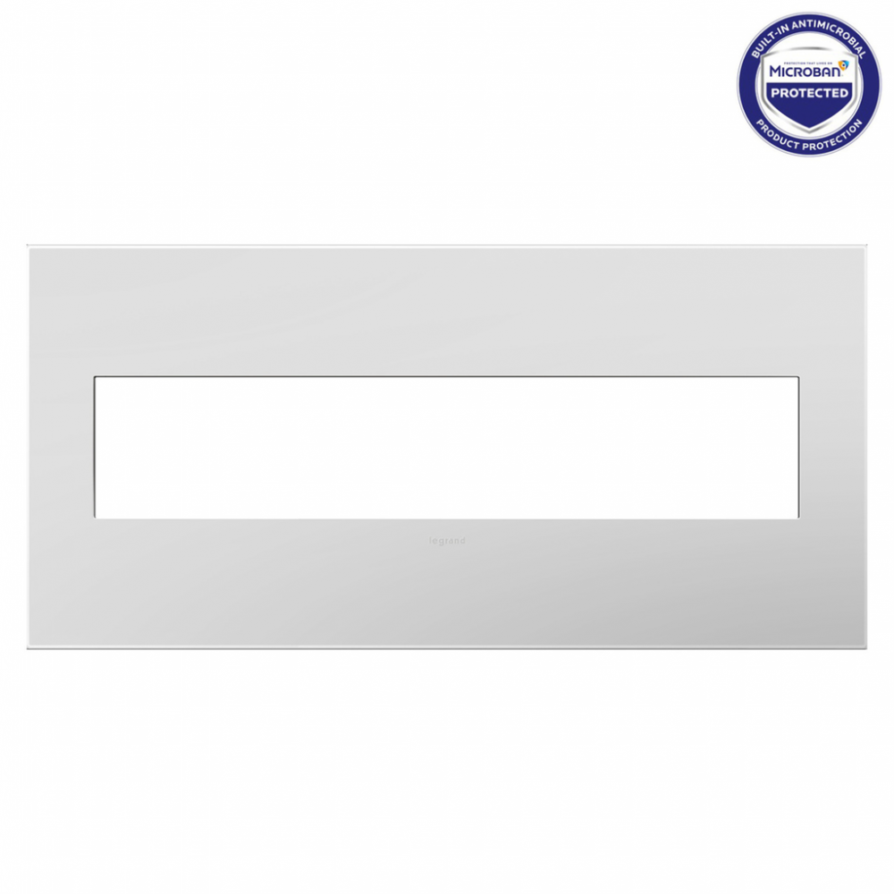 adorne® Gloss White Five-Gang Screwless Wall Plate with Microban®