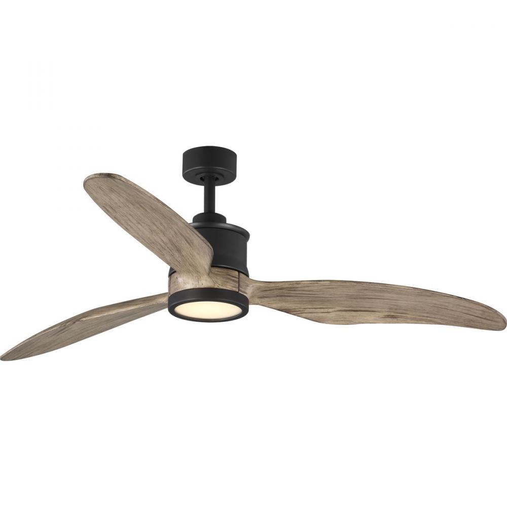 Farris Collection Three-Blade Carved Wood 60" Ceiling Fan