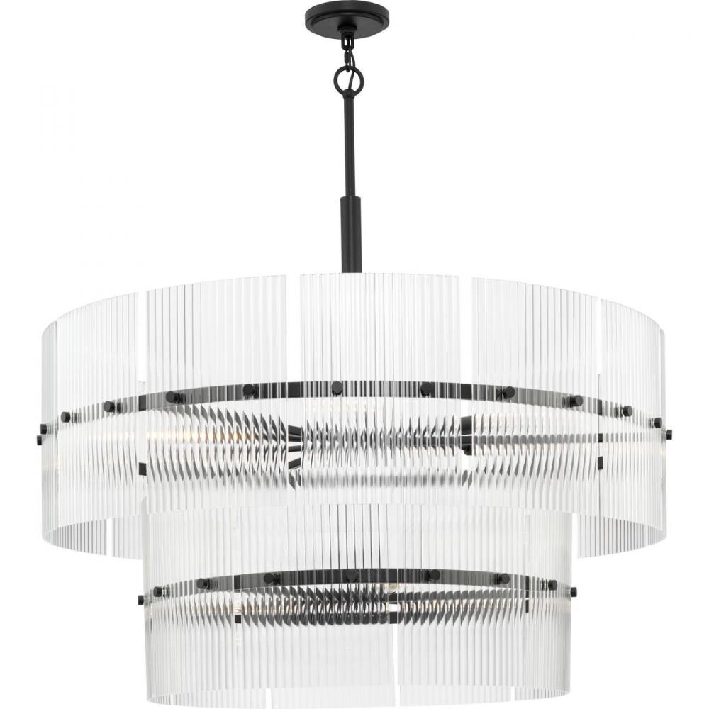 Seville Collection Nine-Light Matte Black Contemporary Chandelier