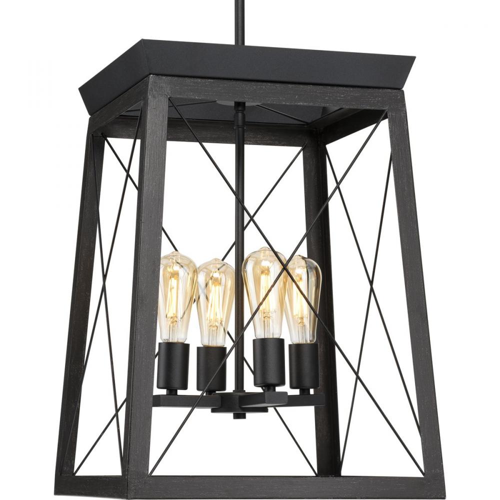 Briarwood Collection Four-Light Farmhouse Textured Black  Chandelier Foyer Light