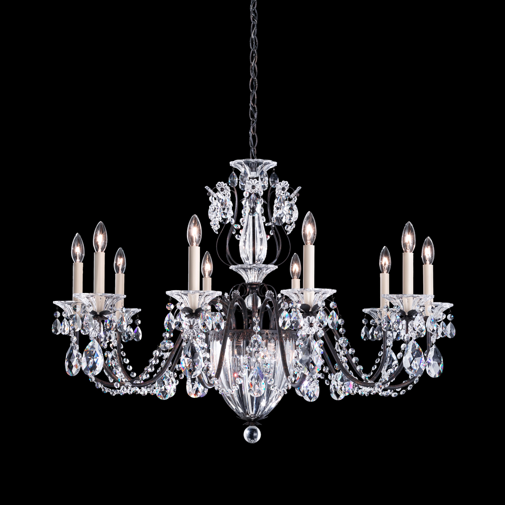 Bagatelle 13 Light 120V Chandelier in Antique Silver with Heritage Handcut Crystal