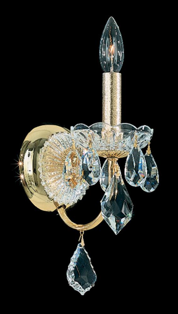 Century 1 Light 120V Wall Sconce in Antique Silver with Heritage Handcut Crystal