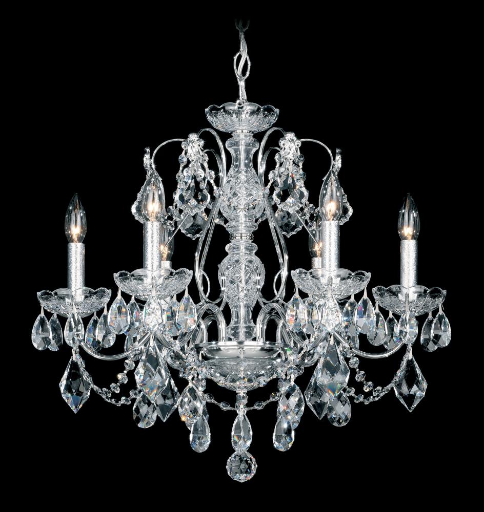 Century 6 Light 120V Chandelier in Heirloom Gold with Heritage Handcut Crystal