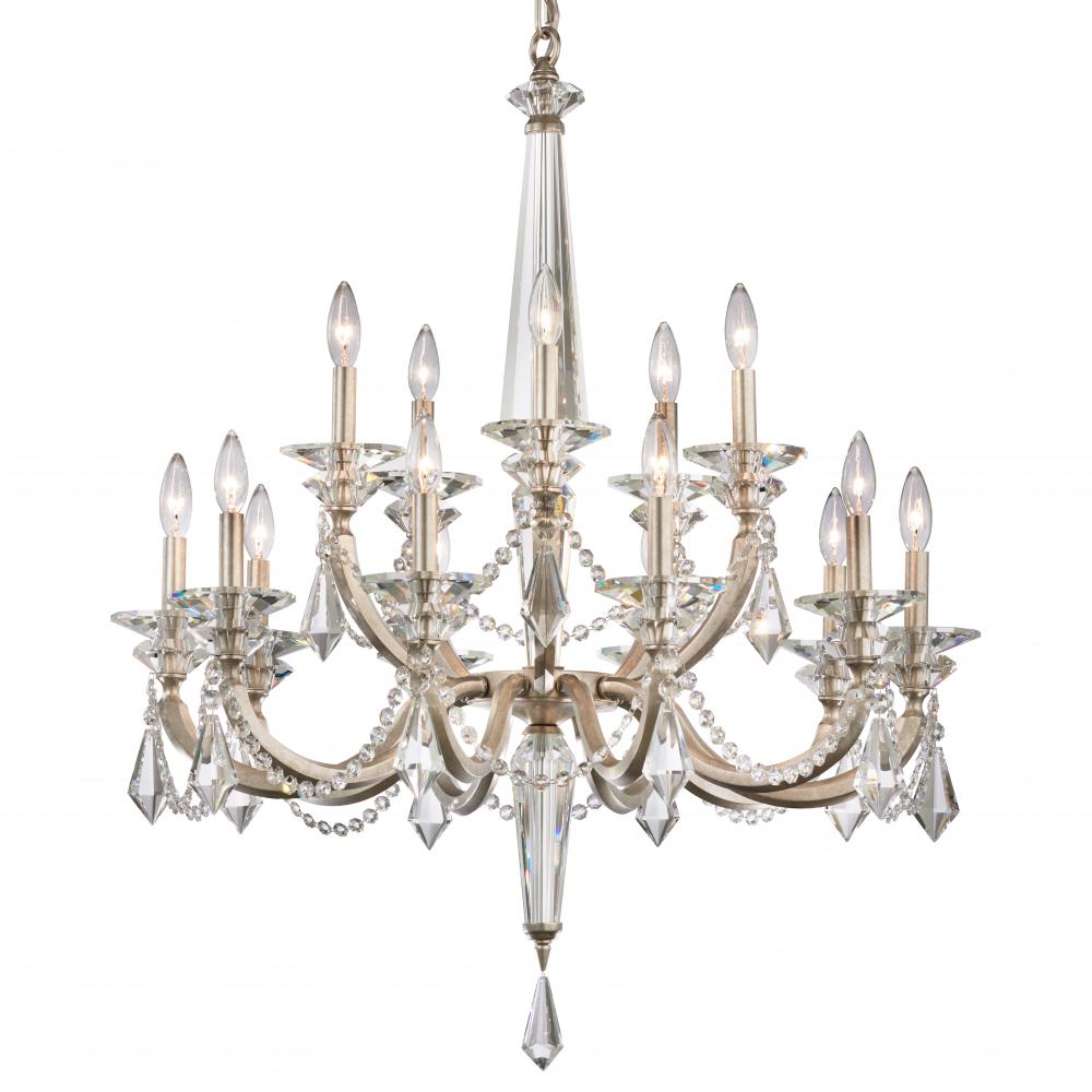 Verona 15 Light 120V Chandelier in Heirloom Bronze with Radiance Crystal