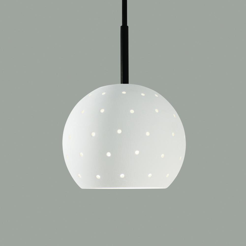 Lunar Mini Pendant: Black Gloss (Black Cord & Canopy)