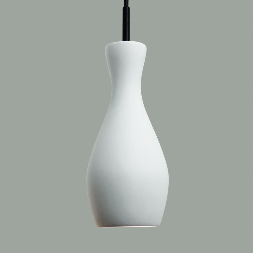 Amphora Mini Pendant: Dusty Teal (Black Cord & Canopy)